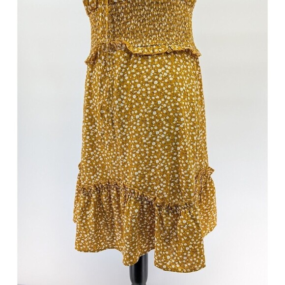 2 Boho Dress Women Medium Multicolor Ditsy Floral Print Smocked Ruffled Coquette - Picture 10 of 15